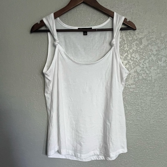 INC International Concepts Knotted Strap Tank Top Women’s Bright White Small - Picture 2 of 9
